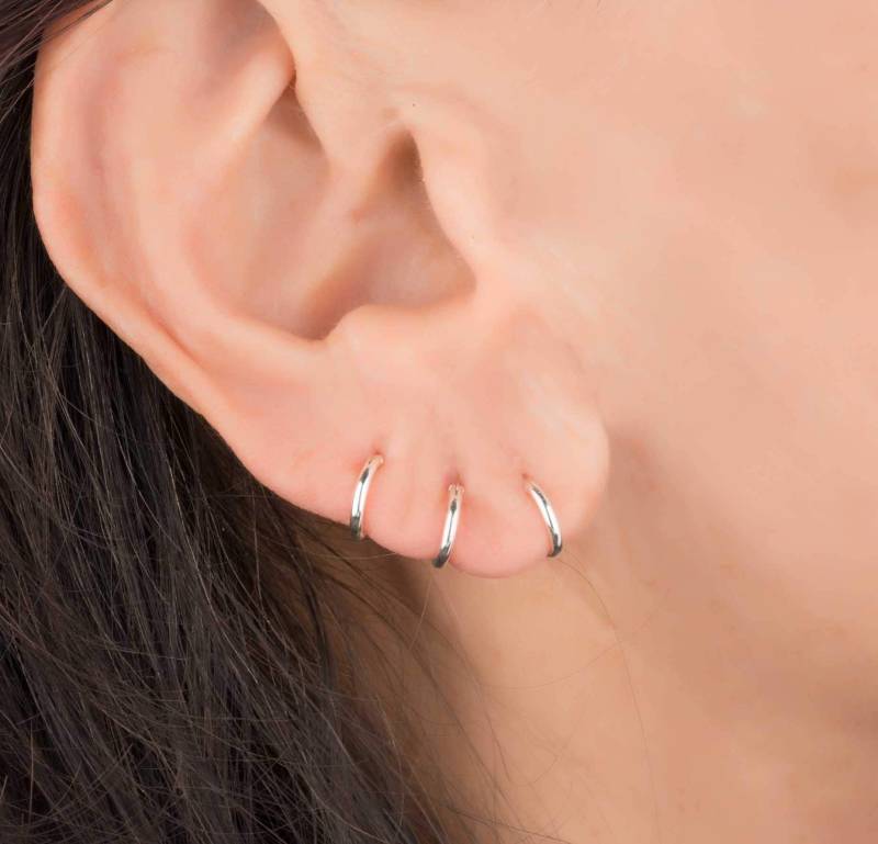 Feine Sterling Silber Creolen Hypoallergene Knorpel Creolen von OlizzJewelry