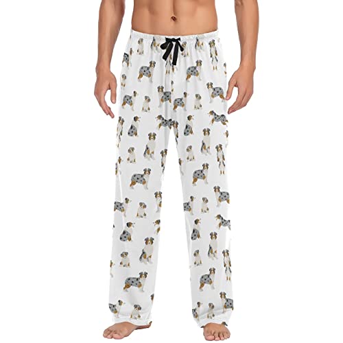 Ollabaky Pyjamahose für Herren, separate Hose, lange Schlafhose, Loungehose mit Taschen, Mehrfarbig - Schäferhund, Large von Ollabaky