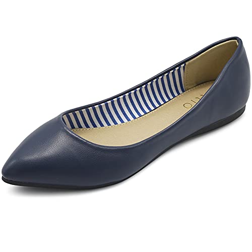 Ollio Damen Ballettschuh Comfort Basic Light Multi Color Flach, indigo, 40 EU von Ollio