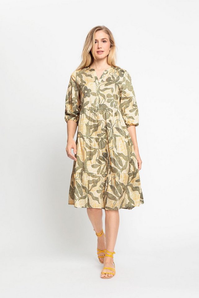 Olsen A-Linien-Kleid mit geschlitztem Rundhalsausschnitt von Olsen