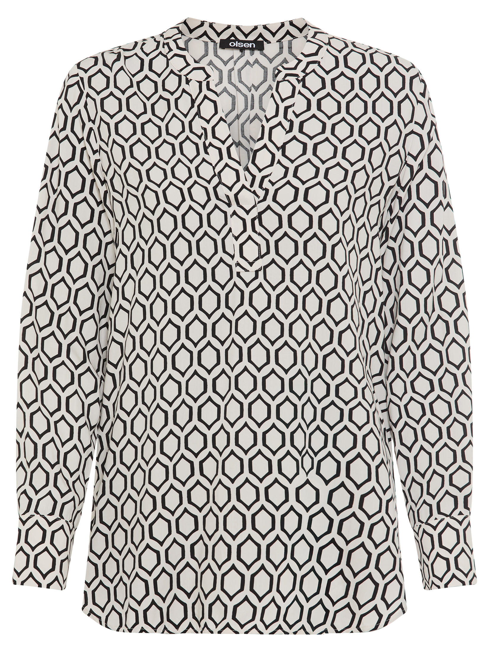 Olsen - Blouse Woven Long Sleeves almond beige - Gr. - 44 von Olsen