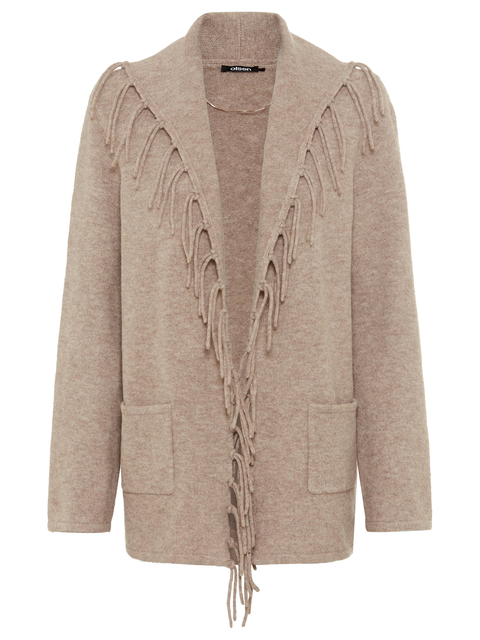 Olsen - Cardigan Long Sleeves dark taupe mel. - Gr. - 36 von Olsen