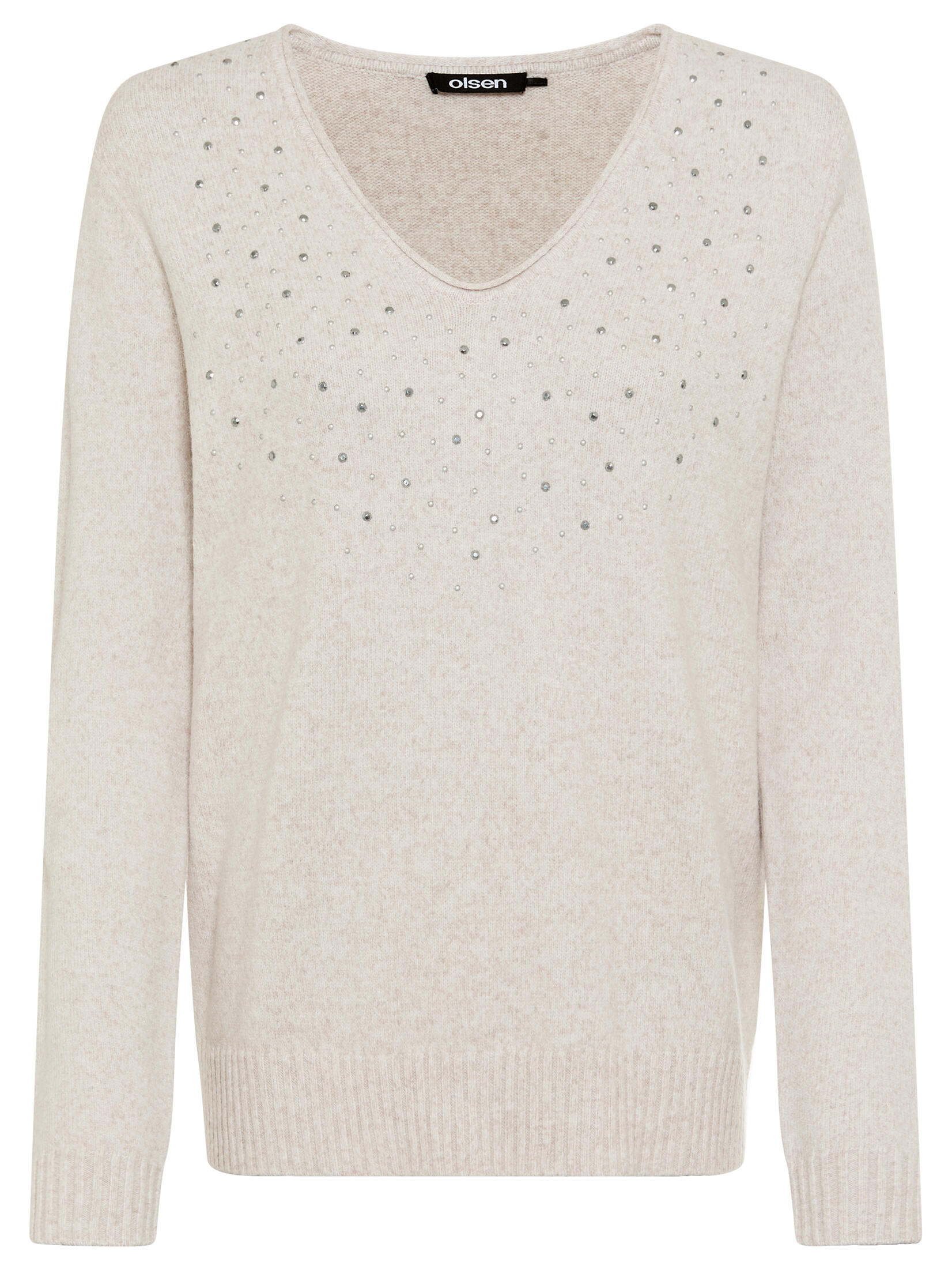 Olsen - Pullover Long Sleeves almond beige mel. - Gr. - 46 von Olsen