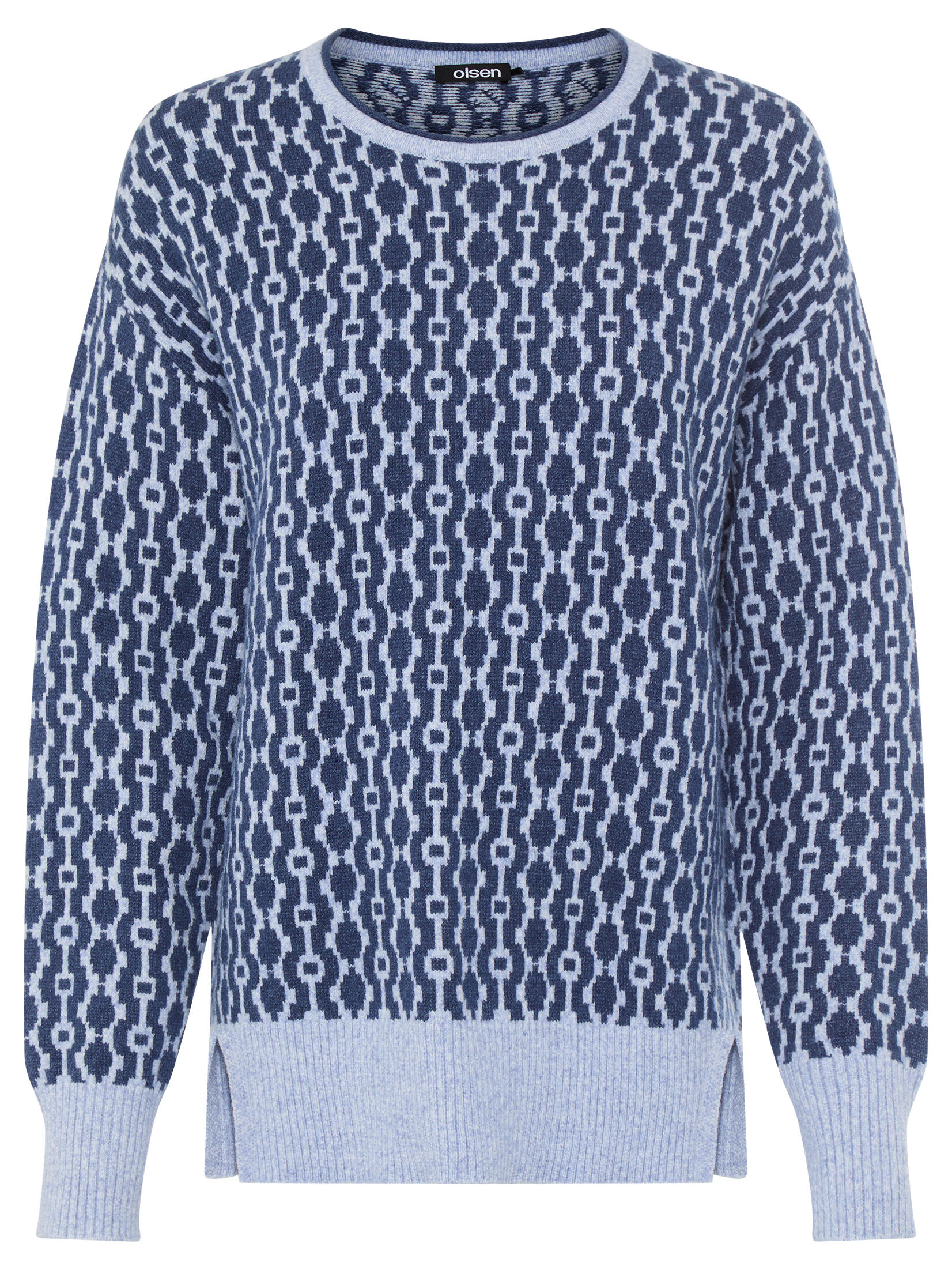 Olsen - Pullover Long Sleeves indigo denim mel. - Gr. - 46 von Olsen