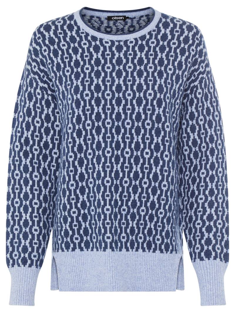 Olsen - Pullover Long Sleeves indigo denim mel. - Gr. - 46 von Olsen