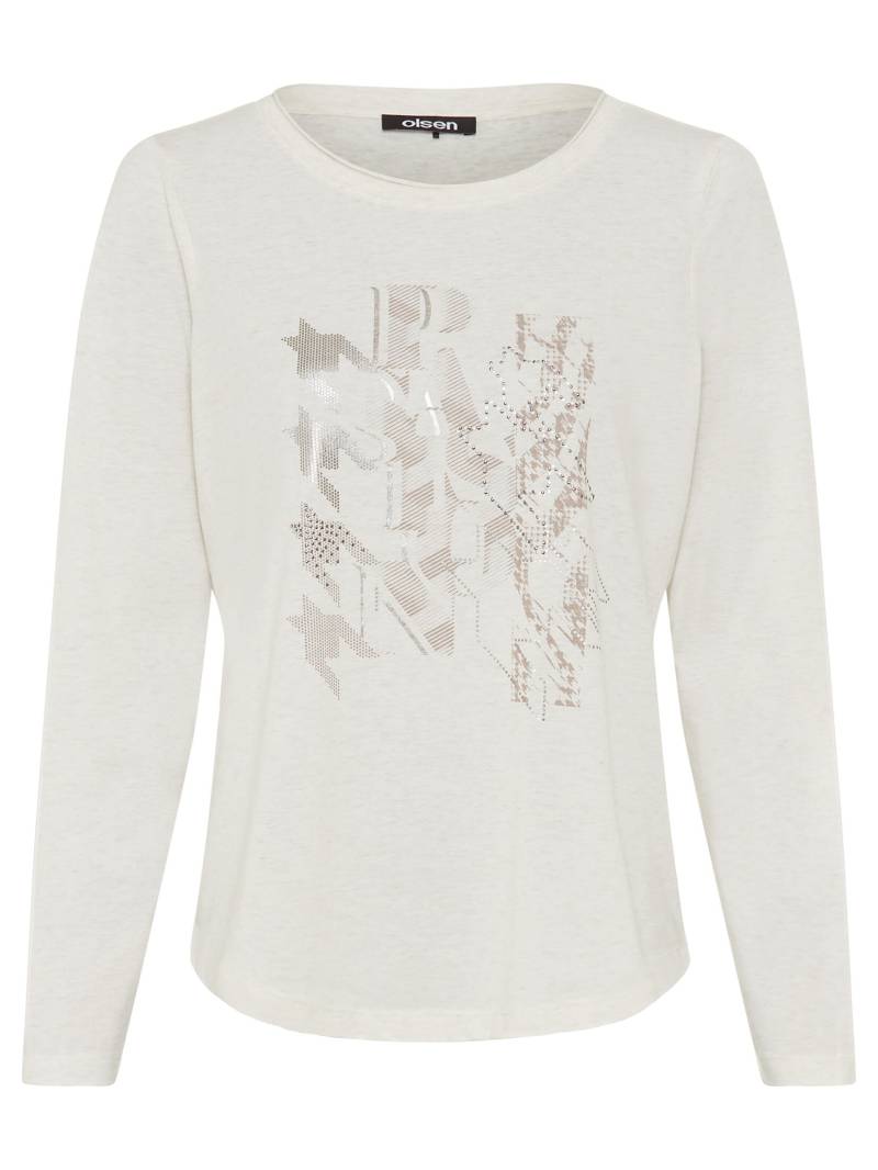 Olsen - T-Shirt Long Sleeves almond beige mel. - Gr. - 38 von Olsen