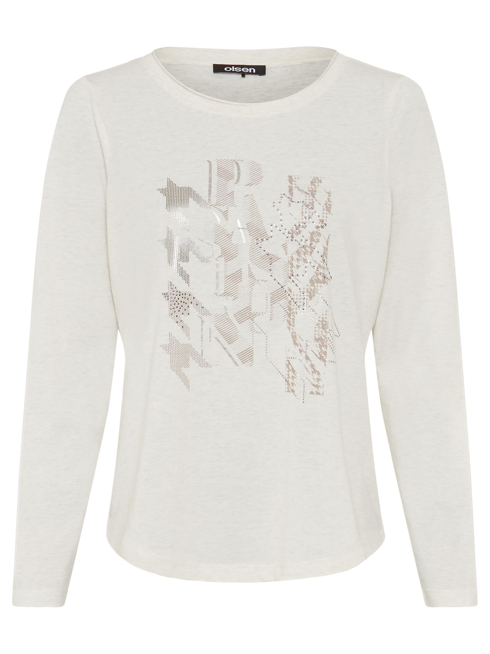 Olsen - T-Shirt Long Sleeves almond beige mel. - Gr. - 40 von Olsen