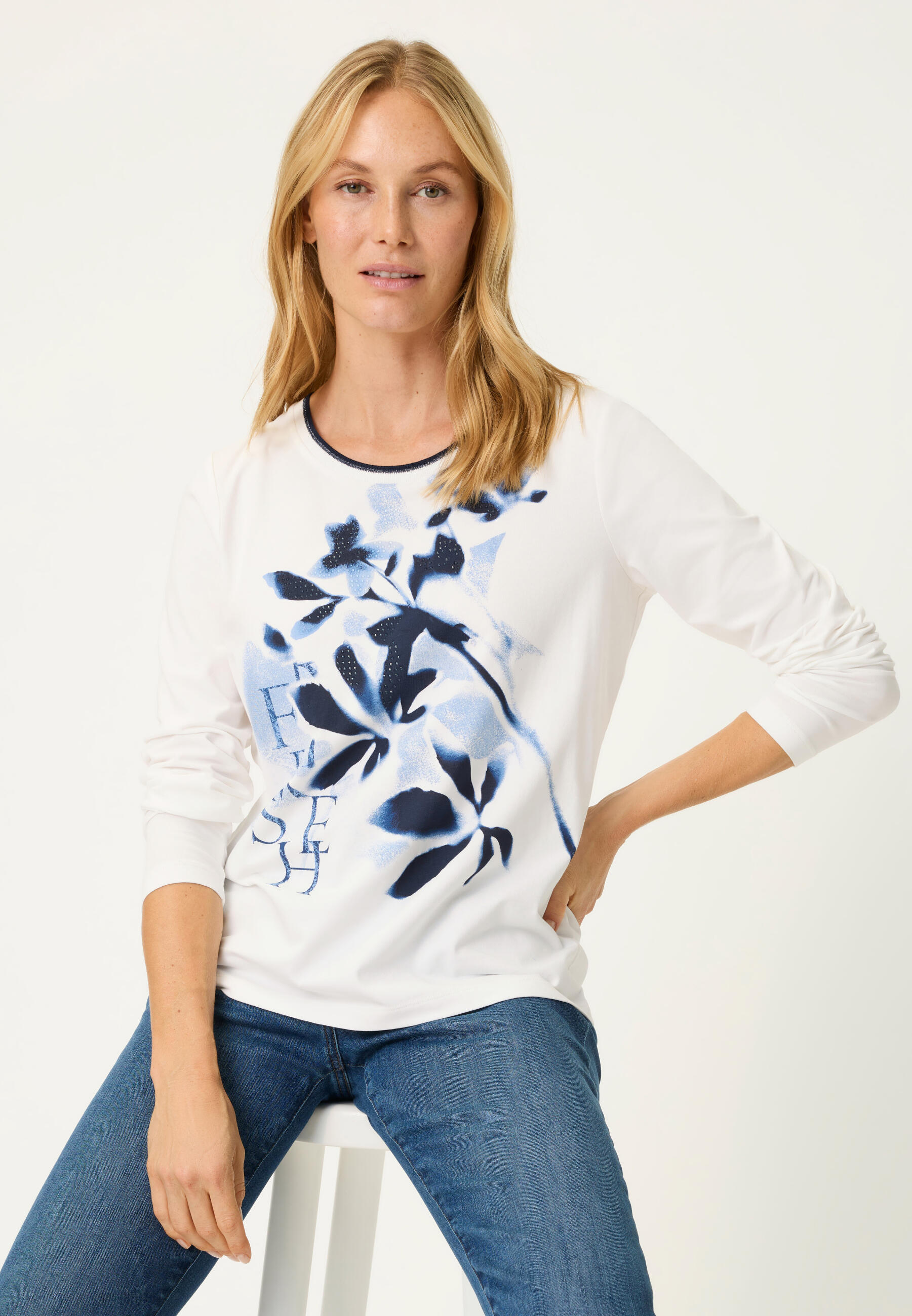 Olsen - T-Shirt Long Sleeves off white - Gr. - 42 von Olsen