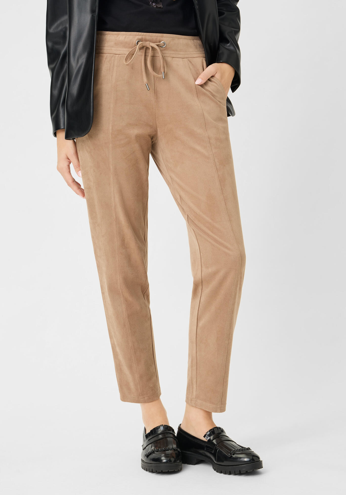 Olsen - Trousers Casual Cropped hazelnut - Gr. - 38 von Olsen