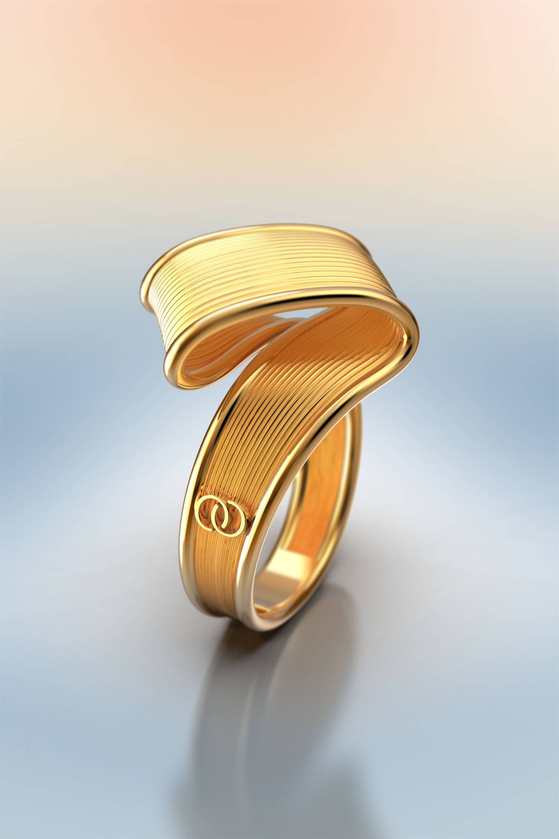 Chunky Gold Ring, 18K Oder 14K Solide Verdrehter Ring Hergestellt in Italien Edles Schmuck Moderner Aus Echtem Gold, Eleganter Alternativer Schmuck von OltremareGioielli
