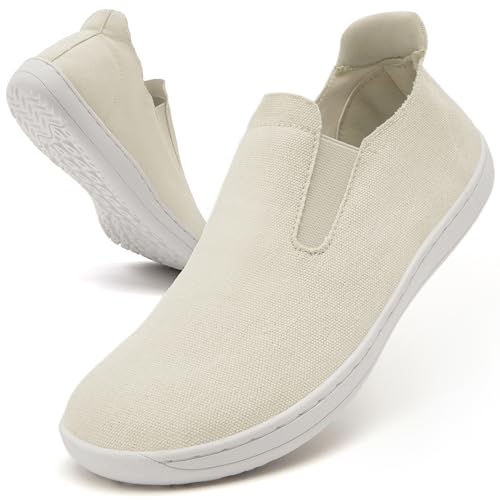 Oltyutc Barfuss Schuhe Damen Bootsschuhe Hausschuhe Leichte Freizeitschuhe Laufschuhe Sportschuhe Turnschuhe Barfußschuhe Espadrilles Leinenschuhe Walkingschuhe Breite Füße Schuhe Damen Khaki 37 EU von Oltyutc