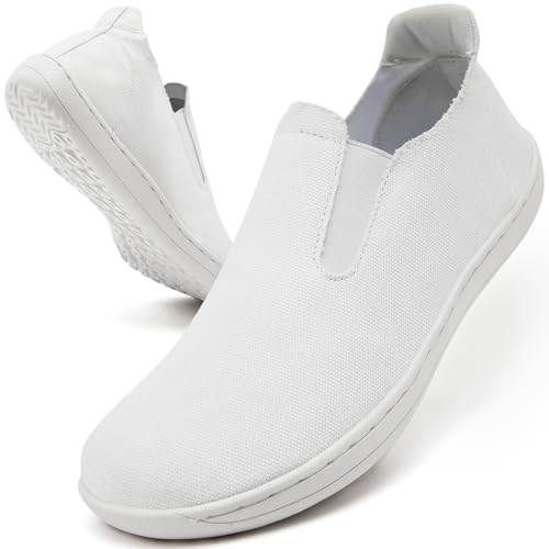 Oltyutc Freizeitschuhe Sommerschuhe Damen Sportschuhe Turnschuhe Laufschuhe Barefoot Barfußschuhe Barfuss Schuhe Damen Breite Füße Sneaker Barfußschuhe Joggingschuhe Walkingschuhe Weiß 39 EU von Oltyutc