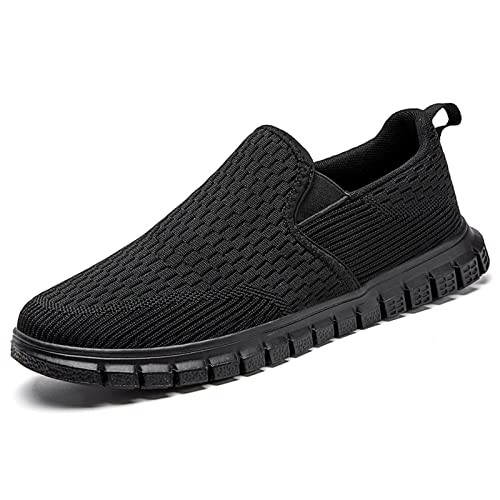 Oltyutc Herren Slip on Freizeitschuhe Schuhe Canvas Sneakers Atmungsaktiv Sportschuhe Fitnessschuhe Leichtgewichts Walkingschuhe Schwarz 39 EU von Oltyutc