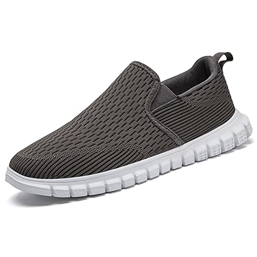 Oltyutc Herren Sneakers Slip-on Schuhe Turnschuhe Leichtgewichts Fitness Sport Schuhe Manner Casual Bequeme Walkingschuhe Dunkelgrau 40 EU von Oltyutc