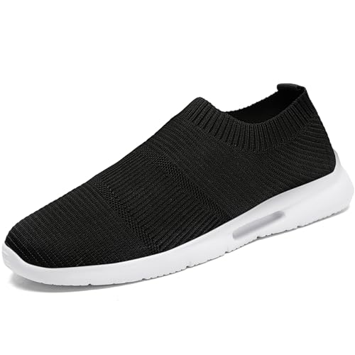 Oltyutc Schuhe Damen Slip In Sneakers rutschfest Schuhe Trainer Sportschuhe Leichte Laufschuhe Walking Turnschuhe Ohne Schnürsenkel Atmungsaktiv Freizeitschuhe Schwarz EU 42 von Oltyutc