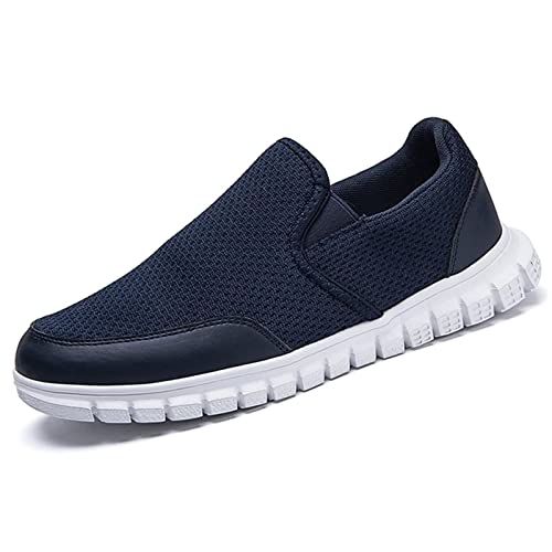 Oltyutc Slip on Sneaker Herren Sportschuhe Mesh Leichte Freizeitschuhe Turnschuhe Loafer Bequeme Wanderschuhe Sneakers Dunkelblau 41 EU von Oltyutc