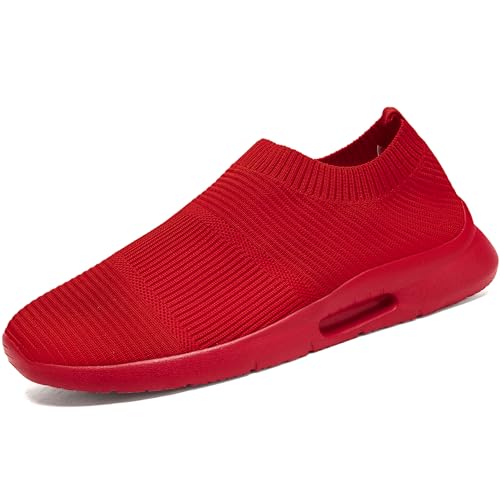 Oltyutc Sneaker Damen Slip On rutschfest Sneakers Trainer Sportschuhe Leichte Laufschuhe Schuhe Walking Ohne Schnürsenkel Turnschuhe Atmungsaktiv Freizeitschuhe Rot EU 39 von Oltyutc