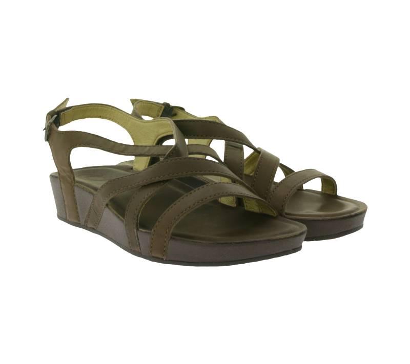 OluKai Nana Damen Echtleder-Sandalette Keilabsatz Sommer-Schuhe 20323-SASA Braun von OluKai