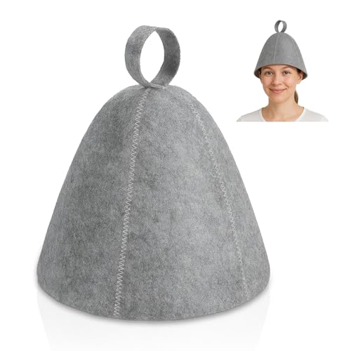 Oziral Saunahut Kopfschutz Filz Saunakappe Schwarz für Damen & Herren – Optimaler Hitzeschutz & Haarschutz für angenehmen Saunagang & Wellness sauna zubehör von Olycism