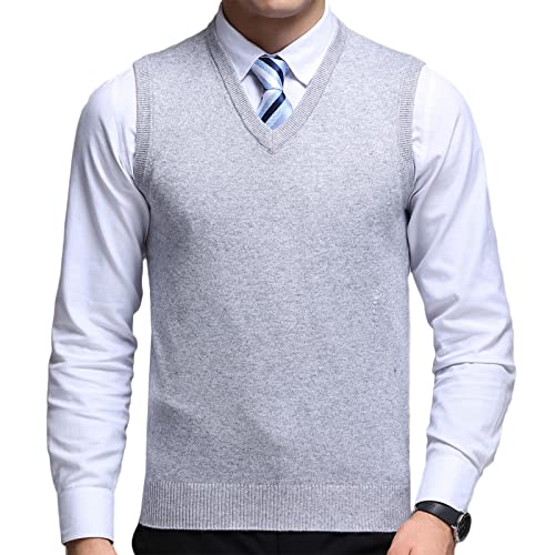 OlyljpinZ Classic Herren V-Ausschnitt Wolle Ärmellos Pullover Weste Business Strickwaren Pullover Weste Slim Fit Pullover Weste Tanktops von OlyljpinZ