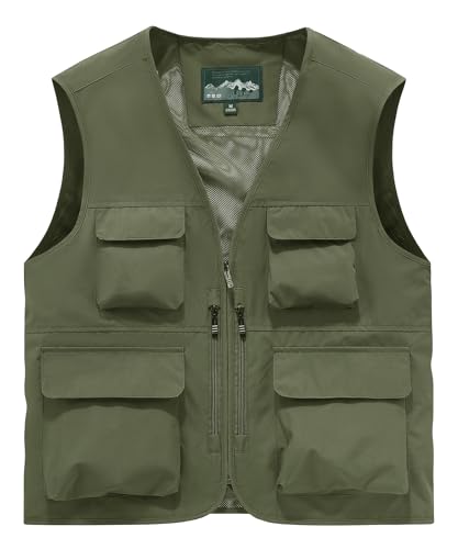 OlyljpinZ Herren Anglerweste Outdoor Weste mit Mehreren Taschen Sommer Leicht Atmungsaktiv Freizeitweste Classics Ärmellose Jacke Fotografie Jagd Sportweste Camping Safari Trekking Weste Arbeitsweste OlyljpinZ Herren Anglerweste Outdoor Weste mit Mehreren Taschen Sommer Leicht Atmungsaktiv Freizeitweste Classics Ärmellose Jacke Fotografie Jagd Sportweste Camping Safari Trekking Weste Arbeitsweste von OlyljpinZ