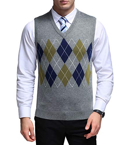OlyljpinZ Herren Argyle V-Ausschnitt Pullover Weste Kariert Ärmellose Strickweste Pullover Gilets Gestrickt Pullover Wollweste für Männer Klassische Gentleman OlyljpinZ Herren Argyle V-Ausschnitt Pullover Weste Kariert Ärmellose Strickweste Pullover Gilets Gestrickt Pullover Wollweste für Männer Klassische Gentleman von OlyljpinZ