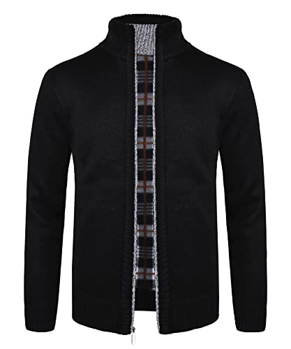 OlyljpinZ Herren Casual Stehkragen Pullover Slim Zip Dicke Strickjacke Pullover mit 2 Taschen von OlyljpinZ