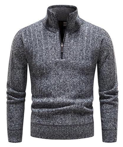 OlyljpinZ Herren Fleece Pullover mit Viertelreißverschluss Turtleneck Pullover Langarm Leichter Arbeitspullover Bequem Weich Warmer Winter Sweater Rollkragen 1/4 Zip Pullover von OlyljpinZ