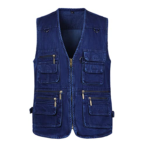 OlyljpinZ Herren Lässige Jeansweste Vintage Jeans Weste Biker Motorrad Ärmellose Jacke Cowboy Weste Outwear von OlyljpinZ