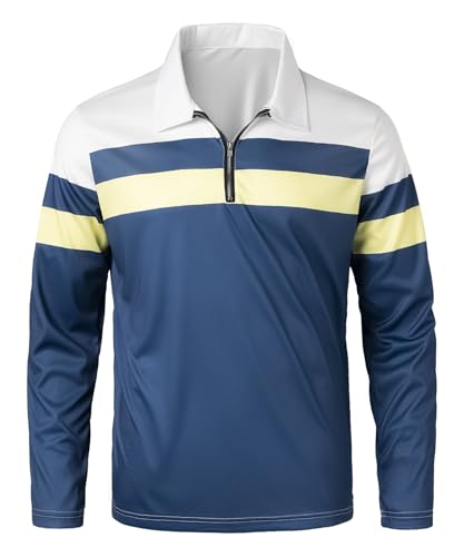 OlyljpinZ Herren Langarm Poloshirt Getäfelt T Shirts Atmungsaktiv Golf Freizeithemden Schnelltrocknend Funktionsshirts Klassische Kontrastfarbe Streifen Tops OlyljpinZ Herren Langarm Poloshirt Getäfelt T Shirts Atmungsaktiv Golf Freizeithemden Schnelltrocknend Funktionsshirts Klassische Kontrastfarbe Streifen Tops von OlyljpinZ