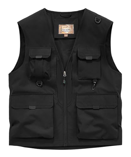 OlyljpinZ Herren Outdoor Weste Anglerweste mit Vielen Taschen Leicht Atmungsaktiv Ärmellose Jacke Freizeit Jagd Fotografie Camping Wandern Safari Weste Multifunktionsweste Arbeitsweste Sommerweste von OlyljpinZ