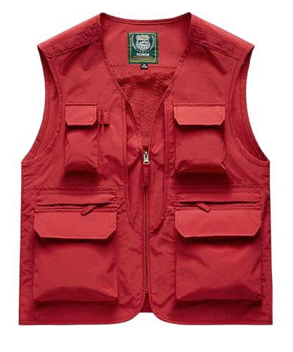 OlyljpinZ Herren Outdoor Weste mit Vielen Taschen Sommer Freizeit Anglerweste Leicht Atmungsaktiv Ärmellose Jacke Freizeitweste Jagd Camping Fotografie Wandern Weste Nylon Multifunktionsweste von OlyljpinZ