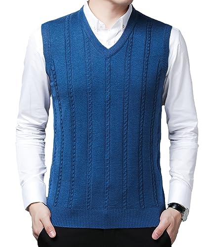 OlyljpinZ Herren V-Ausschnitt Ärmellose Weste Slim Fit Einfarbig Gentleman Wollweste Classic Business Gentleman Strickwaren Tanktops von OlyljpinZ