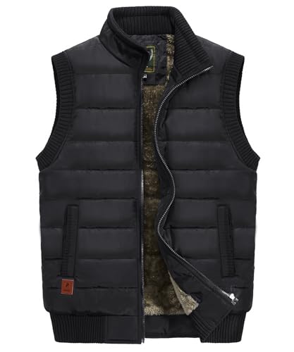 OlyljpinZ Herren Warme Fleeceweste Winter Outdoor Weste mit Vielen Taschen Thermo Stehkragen Anglerweste Freizeit Ärmellos Jacke Kuschelig-warm Gefüttert Weste von OlyljpinZ