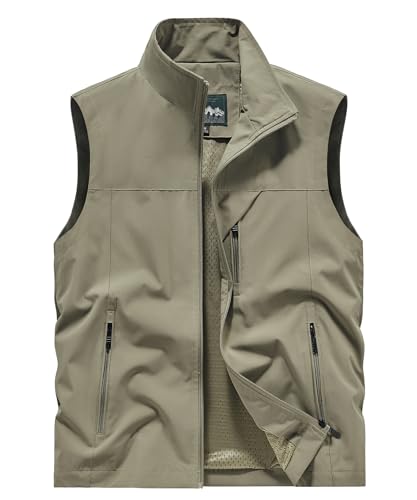 OlyljpinZ Herren Weste Outdoor Anglerweste Leicht Atmungsaktiv Multifunktionsweste Freizeit Jagd Trekking Fotografie Sportweste Camping Wander Safari Weste Sommer Freizeitweste Ärmellose Jacke von OlyljpinZ