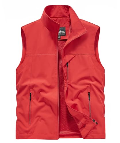 OlyljpinZ Herren Weste Outdoor Anglerweste Leicht Atmungsaktiv Multifunktionsweste Freizeit Jagd Trekking Fotografie Sportweste Camping Wander Safari Weste Sommer Freizeitweste Ärmellose Jacke von OlyljpinZ