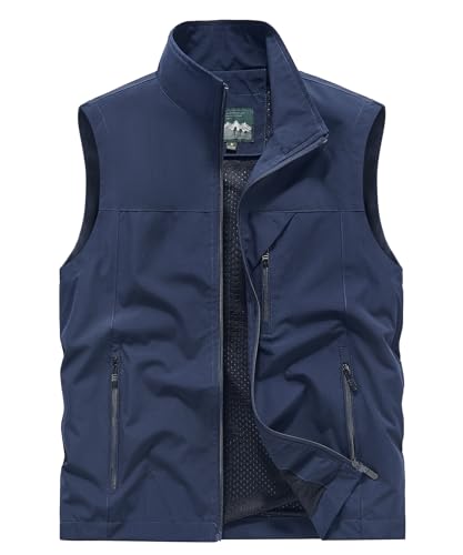 OlyljpinZ Herren Weste Outdoor Anglerweste Leicht Atmungsaktiv Multifunktionsweste Freizeit Jagd Trekking Fotografie Sportweste Camping Wander Safari Weste Sommer Freizeitweste Ärmellose Jacke von OlyljpinZ