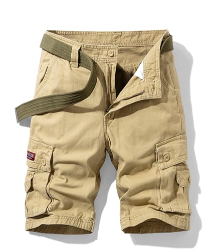 OlyljpinZ Kurze Hosen Herren Baumwolle Cargo Shorts Outdoor Sommer Freizeithose Kurze Leicht Bermuda Shorts Chino Cargohose kurz Klassische Stretch Jogginghose Sporthose Arbeitshose von OlyljpinZ