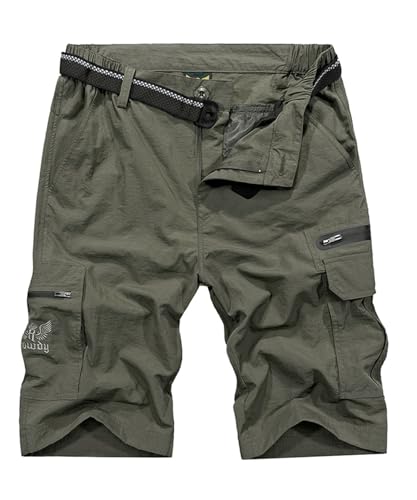 OlyljpinZ Kurze Hosen Herren Cargo Shorts Sommer Freizeithose Kurze Outdoor Bermuda Kurze Hose Elastische Taille Chino Shorts Leicht Schnell Trocknend Sporthose Jogginghose mit Multi Taschen von OlyljpinZ
