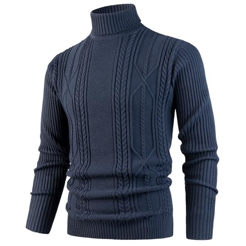 OlyljpinZ Pullover für Herren Rollkragen Langarmshirt Feinstrick Sweater Leichter Freizeit Strickpullover Winterpullover Turtleneck Pulli Arbeitspullover Rollkragenpullover Warm Oberteile von OlyljpinZ