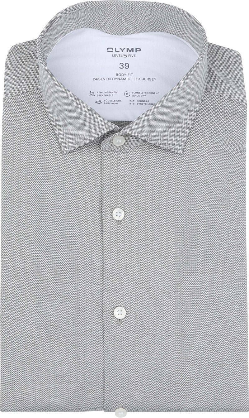 OLYMP Hemd Level 5 24/Seven Grau Grün - Größe 40 von Olymp