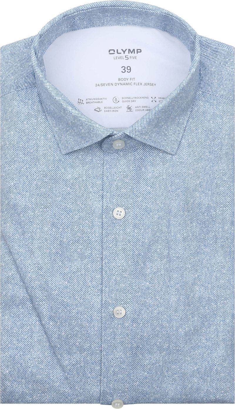 OLYMP Hemd Level 5 24/Seven Herringbone Blau - Größe 39 von Olymp