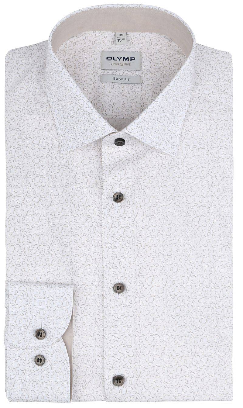 OLYMP Hemd Level 5 Druck Hellbeige - Größe 37 von Olymp