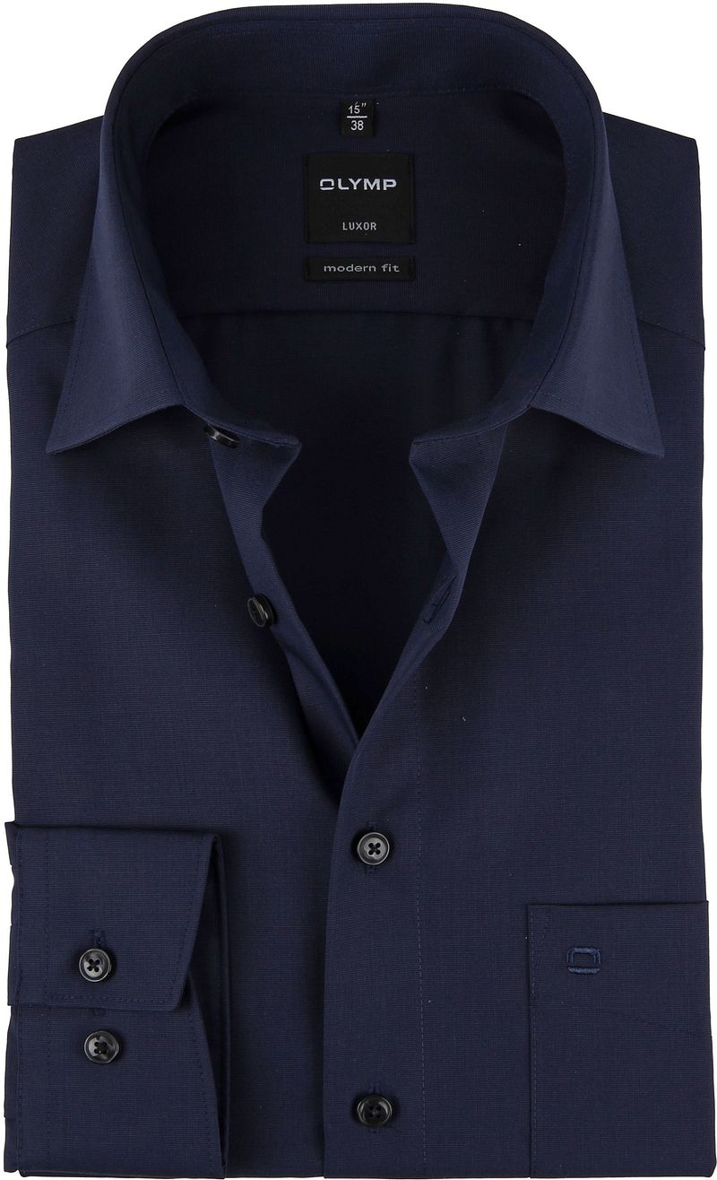 OLYMP Hemd Luxor Modern-Fit Navy  - Größe 38 von Olymp