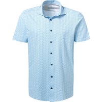 OLYMP Herren Hemden blau Jersey gemustert von Olymp