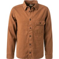 OLYMP Herren Overshirt braun Baumwolle-Leinen von Olymp