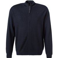 OLYMP Herren Cardigan blau Merinowolle unifarben von Olymp