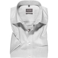 OLYMP Herren Kurzarmhemd grau Baumwolle von Olymp