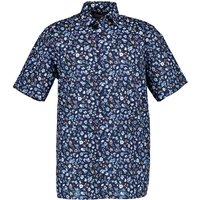 OLYMP Herren Kurzarmhemd blau gemustert Comfort Fit von Olymp