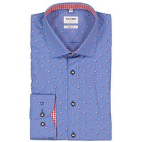 OLYMP Herren Hemd blau Baumwoll-Stretch von Olymp